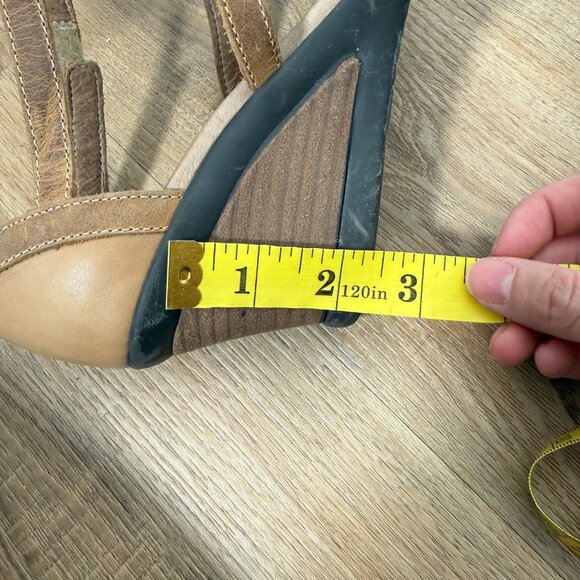 Fly London Brown Leather Wedge Strappy Sandal 39 - Picture 7 of 10